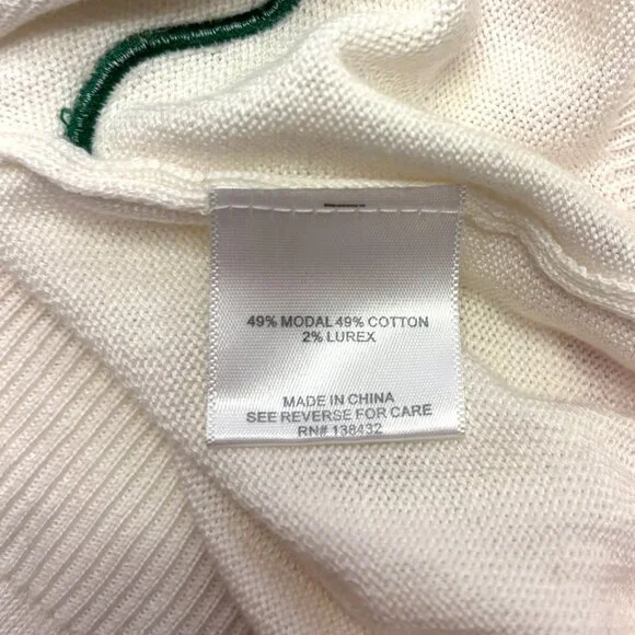 Modcloth 3D Christmas lights cream crewneck sweater size Small - Picture 5 of 7